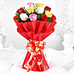 Mixed Roses Romantic Flower Bunch