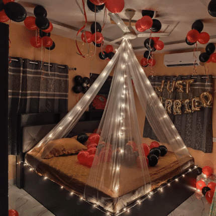Red & Black Just Married Decoration